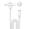 1-Link Flow Duo USB-C to USB-C & Lightning Braided Cable 60W 1.5m (White) - Image 2